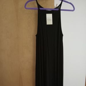 Black high neck midi dress